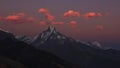 Pink clouds over mount Machapuchare