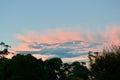 Pink clouds in the sky at sunset at Hazelbrook Royalty Free Stock Photo