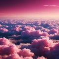 Pink clouds at the sky, high angle view