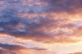 Pink clouds at sunset, evening sky, beautiful background Royalty Free Stock Photo