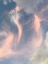 Pink Clouds during Sunset in Hanalei Bay on Kauai Island in Hawaii. Royalty Free Stock Photo