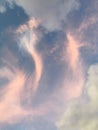 Pink Clouds during Sunset in Hanalei Bay on Kauai Island in Hawaii. Royalty Free Stock Photo