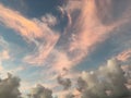 Pink Clouds during Sunset in Hanalei Bay on Kauai Island in Hawaii. Royalty Free Stock Photo