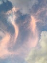 Pink Clouds during Sunset in Hanalei Bay on Kauai Island in Hawaii. Royalty Free Stock Photo