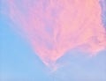 Pink cloudy on blue sky background like a candyfloss