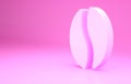 Pink Coffee beans icon isolated on pink background. Minimalism concept. 3d illustration 3D render Royalty Free Stock Photo