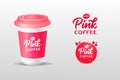 Pink Coffee creative logo concept Royalty Free Stock Photo