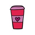 Pink coffee cup with heart