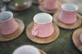 Pink coffee cups