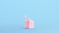 Pink Coffee Grinder Rotating Handle Vintage Kitchenware Stylish trendy Kitsch Blue Background