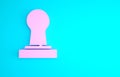 Pink Coffee tamper icon isolated on blue background. Minimalism concept. 3d illustration 3D render Royalty Free Stock Photo