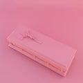 pink coffin isolated on pink background