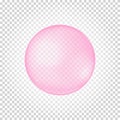 Pink collagen bubble on transparent background. Cherry or strawberry bubble gum. Element of soap foam, bath suds