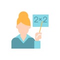 Pink collar worker vector flat color icon