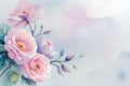 pink color bunch of roses flowers on the isolated background, ai art