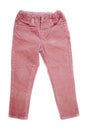 Pink color girls jeans on white background