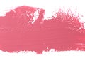 Pink color lipstick stroke on white for background. Royalty Free Stock Photo