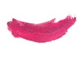 Pink color lipstick stroke on white paper Royalty Free Stock Photo