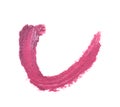 Pink color lipstick stroke on white paper Royalty Free Stock Photo