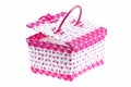 Pink color plastic basket isolated white background Royalty Free Stock Photo