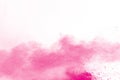 Pink color powder explosion on white background Royalty Free Stock Photo