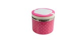 Pink color school tiffin on white background