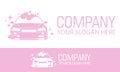 Pink Color Shiny Automotive Car Wash Logo Design Royalty Free Stock Photo