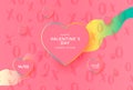 Pink color Valentines day banner. Royalty Free Stock Photo