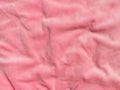 Pink color velvet fabric texture top view. Female blog rose velour background. Smooth soft fluffy velvety satin cloth Royalty Free Stock Photo