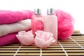 Pink colored bath accessory