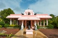 Pink-colored Hindu temple Anoopam Shiv Mandir, Pamplemousses, Mauritius
