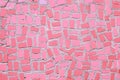 pink colored mosaic ceramic tiles neutral background