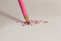 Pink colored pencil with broken tip Royalty Free Stock Photo