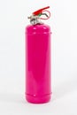 Pink Colored retro fire extinguisher isolated on white background Royalty Free Stock Photo