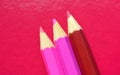 Pink colorful pencils pink background Royalty Free Stock Photo