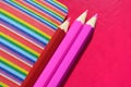 Pink colorful pencils pink background Royalty Free Stock Photo