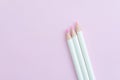 Pink coloring, drawing or art concept, cute pastel color pencils