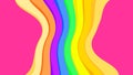 Pink colors and rainbow wave for background, abstract colorful wave line, wallpaper rainbow curve multicolor stripes, rainbow art Royalty Free Stock Photo