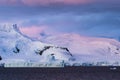 Pink colours at Sunset in Gerlache Strait Royalty Free Stock Photo