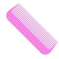 Pink comb icon isolated on white background. Barber accessory. Coiffeur sign. Vector Illustration