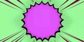 A pink comic book speech bubble on a green background Royalty Free Stock Photo