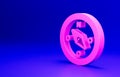 Pink Compass icon isolated on blue background. Windrose navigation symbol. Wind rose sign. Minimalism concept. 3D render