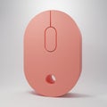 Pink Computer mouse icon isolated on pink background. Optical with wheel symbol. Minimalism concept. 3D render Royalty Free Stock Photo