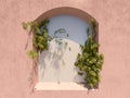 Pink concrete arch decorated with ivy Royalty Free Stock Photo