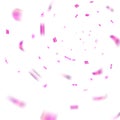 Pink confetti explosion celebration isolated on white background. Falling confetti. Abstract decoration party, birthday Royalty Free Stock Photo