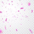 Pink confetti explosion celebration isolated on white transparent background. Falling confetti. Abstract decoration for Royalty Free Stock Photo