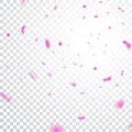 Pink confetti explosion celebration isolated on white transparent background. Falling confetti. Abstract decoration for Royalty Free Stock Photo