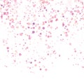 Pink Confetti Pattern Isolated on White Background