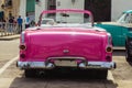 Pink convertible, taxi car on Cuba Royalty Free Stock Photo