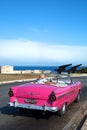 Pink convertible vintage car in Havana